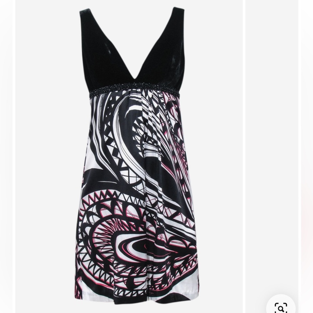 Trina Turk | Velvet & Silk V Dress